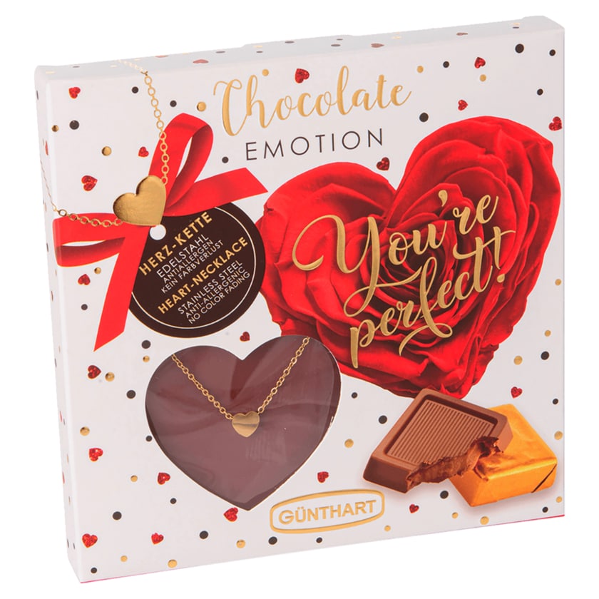 Günthart Chocolate Emotion You're perfect! mit Herz-Kette 50g